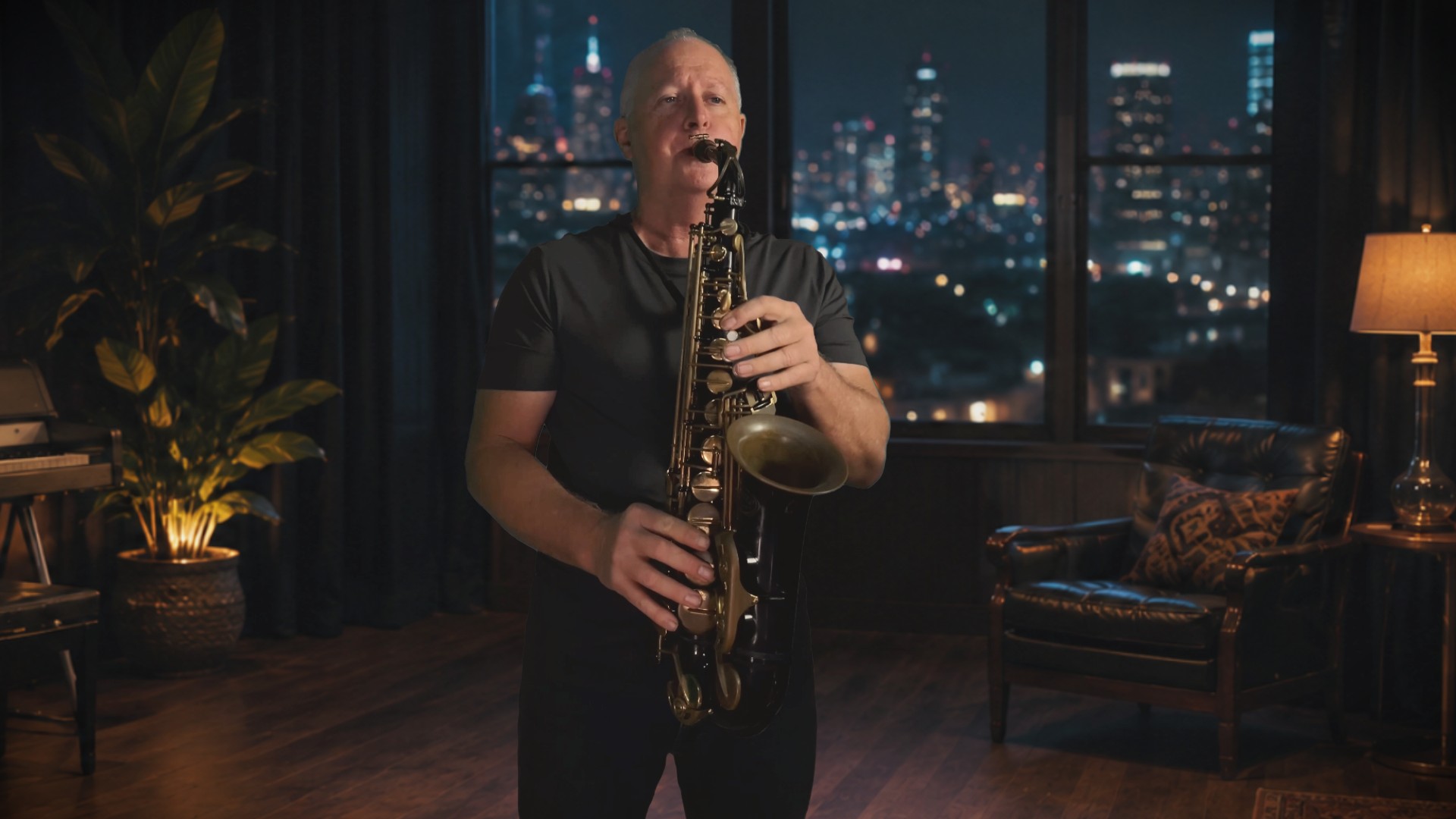 Andy performing Just the Two of Us on alto saxophone.
